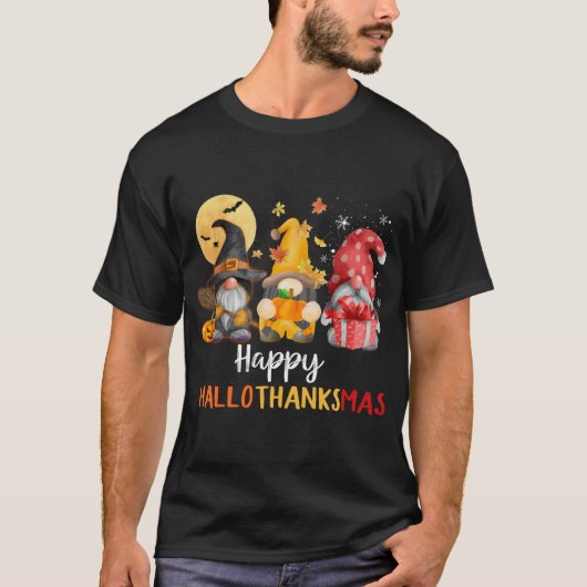 Grappige Schattigee kabouters Happy Hallothanksmas T-shirt (Voorkant)