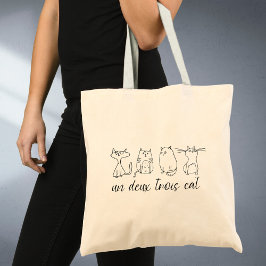 Grappige Schattigee kat Un Deux Trois Tote Bag