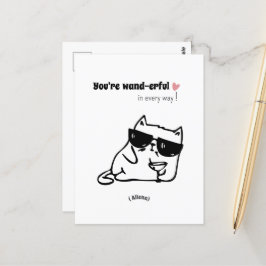 Grappige Schattigee kat Verjaardag Kaart-gepersona Briefkaart