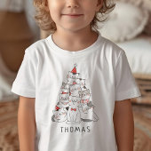 Grappige Schattigee Kattenboom Kerstmis Kinder Shirts