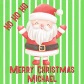 Grappige Schattigee Kawaii Santa Cartoon Sticker (Voorkant)