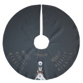 Grappige Schattigee Kerst Ezel Llama & Schaap | Bl Kerstboom Rok (Voorkant)