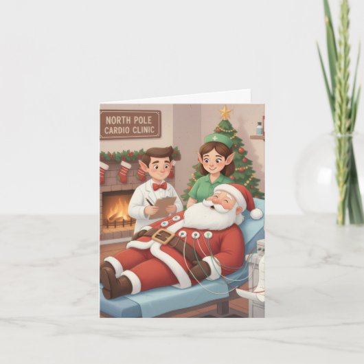 Grappige/Schattigee kerst Kaart voor EKG Techs (Voorkant)