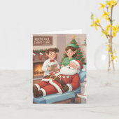 Grappige/Schattigee kerst Kaart voor EKG Techs (Gele Bloem)