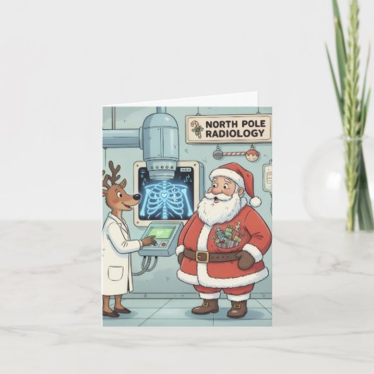 Grappige / Schattigee kerst Kaart voor X-Ray Techs (Voorkant)
