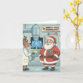 Grappige / Schattigee kerst Kaart voor X-Ray Techs (Gele Bloem)