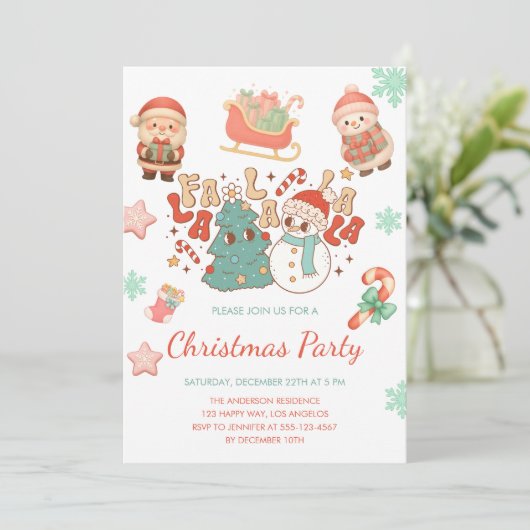 Grappige Schattigee kerstfeestuitnodiging Kaart (Staand voorkant)