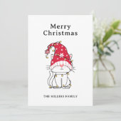 Grappige Schattigee Kerstkat Vakantie Kaart (Staand voorkant)