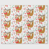 Grappige Schattigee Kerstluiaard met Kerstmuts Cadeaupapier (Vlak)