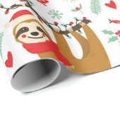 Grappige Schattigee Kerstluiaard met Kerstmuts Cadeaupapier (Rol Hoek)