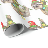 Grappige Schattigee Kerstluiaard met Kerstmuts Cadeaupapier (Rol Hoek)