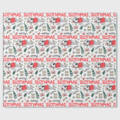 Grappige Schattigee Kerstluiaard met Kerstmuts Cadeaupapier (Vlak)