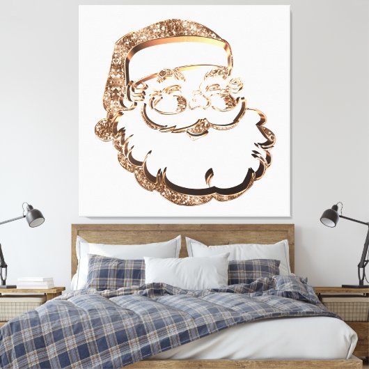Grappige Schattigee Kerstman Vader Kerst Elegant Canvas Afdruk (Insitu (Slaapkamer))