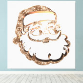 Grappige Schattigee Kerstman Vader Kerst Elegant Canvas Afdruk (Insitu (Houten vloer))