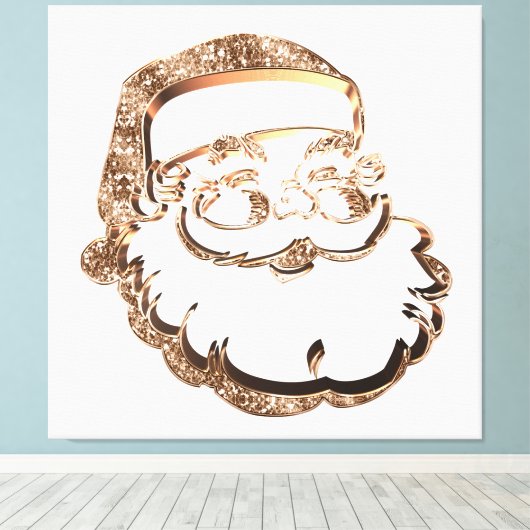 Grappige Schattigee Kerstman Vader Kerst Elegant Canvas Afdruk (Insitu (Houten vloer))