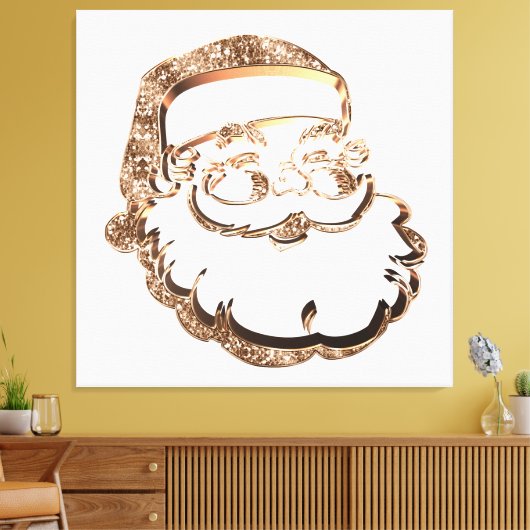 Grappige Schattigee Kerstman Vader Kerst Elegant Canvas Afdruk (Insitu (Woonkamer))