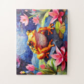 Grappige Schattigee kleine kikker Legpuzzel (Verticaal)