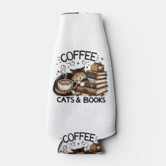 Grappige Schattigee Koffie Katten Boeken Lover Gif Flesjeskoeler