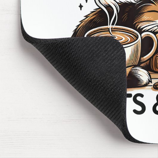 Grappige Schattigee Koffie Katten Boeken Lover Gif Muismat (Hoek)