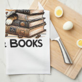 Grappige Schattigee Koffie Katten Boeken Lover Gif Theedoek (Quarter Fold)