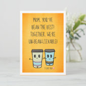 Grappige Schattigee Koffie Kawaii Beste Mama Ooit Kaart (Staand voorkant)