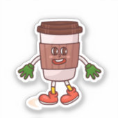 Grappige Schattigee koffie Sticker (Voorkant)