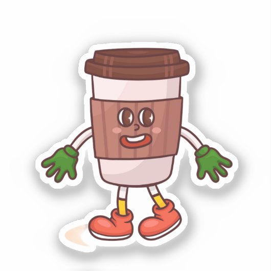 Grappige Schattigee koffie Sticker (Voorkant)