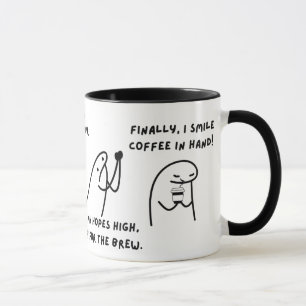 Grappige Schattigee koffieliefhebber Cartoon Morni Mok