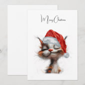 Grappige Schattigee komische grillige kat vrolijk Feestdagenkaart (Voorkant / Achterkant)