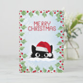 Grappige Schattigee komische grillige kat vrolijk  Feestdagenkaart (Staand voorkant)