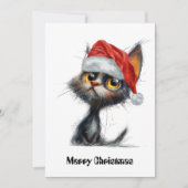 Grappige Schattigee komische grillige kat vrolijk  Feestdagenkaart (Voorkant)