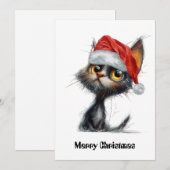 Grappige Schattigee komische grillige kat vrolijk  Feestdagenkaart (Voorkant / Achterkant)