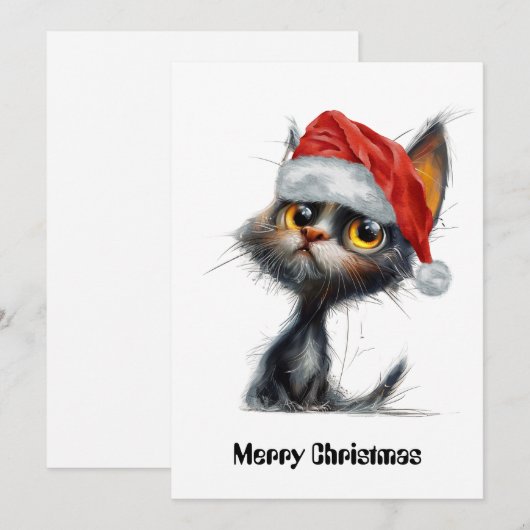 Grappige Schattigee komische grillige kat vrolijk  Feestdagenkaart (Voorkant / Achterkant)