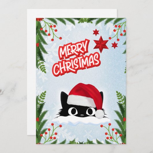Grappige Schattigee komische grillige kat vrolijk Feestdagenkaart (Voorkant / Achterkant)