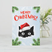 Grappige Schattigee komische grillige kat vrolijk  Feestdagenkaart (Staand voorkant)