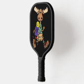 Grappige Schattigee Moose Hiking Cartoon Pickleball Paddle (Links)