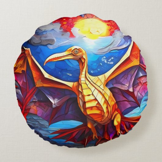 Grappige Schattigee Mozaïek Dinosaurussen kussen k (Achterkant)