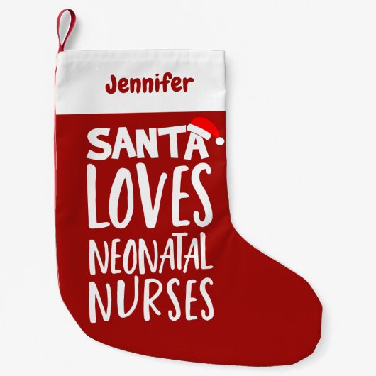 Grappige Schattigee Neonatale Nurse Christmas Kleine Kerstsok (Voorkant)