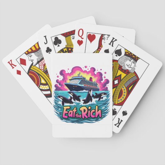 Grappige Schattigee orka walvis eet de rijken Pokerkaarten (Achterkant)