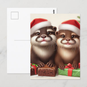 Grappige Schattigee otter bakken kerstkoekjes Briefkaart