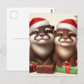 Grappige Schattigee otter bakken kerstkoekjes Briefkaart (Voorkant / Achterkant)
