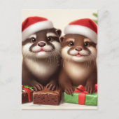 Grappige Schattigee otter bakken kerstkoekjes Briefkaart (Voorkant)