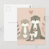 Grappige Schattigee otter familie Briefkaart (Voorkant / Achterkant)