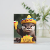Grappige Schattigee otter met taco Briefkaart (Staand voorkant)