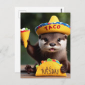 Grappige Schattigee otter met taco Briefkaart (Voorkant / Achterkant)