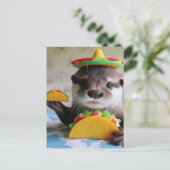 Grappige Schattigee otter met taco's Briefkaart (Staand voorkant)