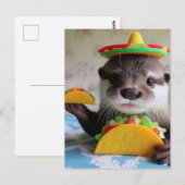 Grappige Schattigee otter met taco's Briefkaart (Voorkant / Achterkant)