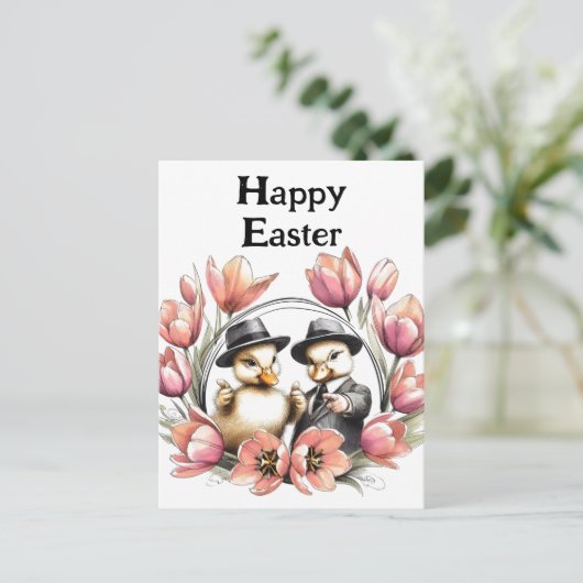Grappige Schattigee  paaseendjes in pakken Briefkaart (Staand voorkant)