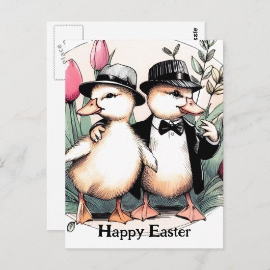 Grappige Schattigee  paaseendjes in pakken Briefkaart (Voorkant / Achterkant)