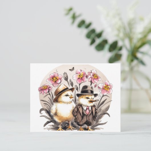 Grappige Schattigee  paaskuikens Briefkaart (Staand voorkant)